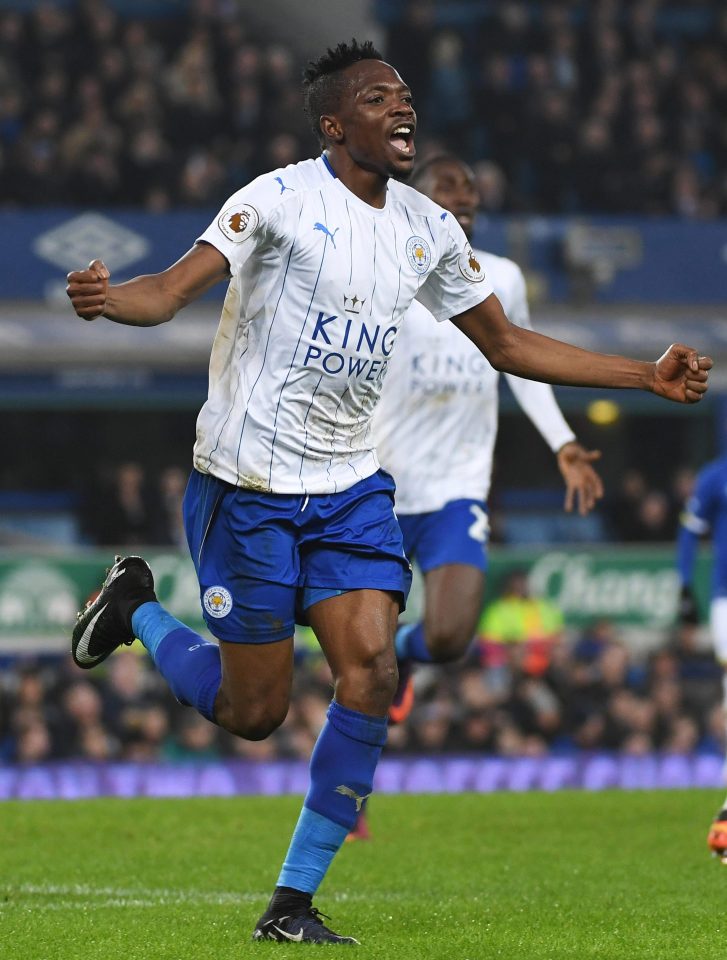  Ahmed Musa's five-minute brace saw off Everton at Goodison Park