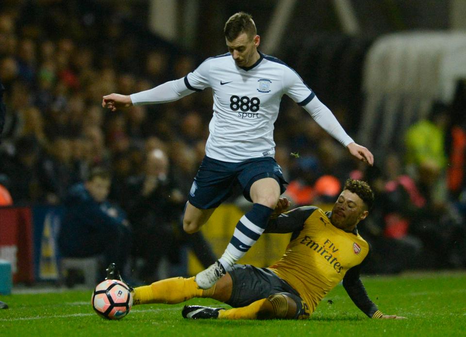  Jordan Hugill certainly put himself about during the FA Cup clash at Deepdale