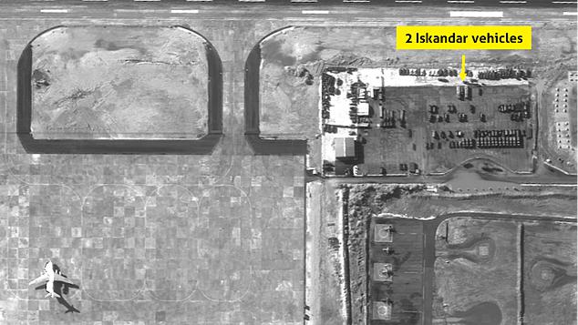  The missiles seen here in the top right of the satellite image obtained by the Israeli government