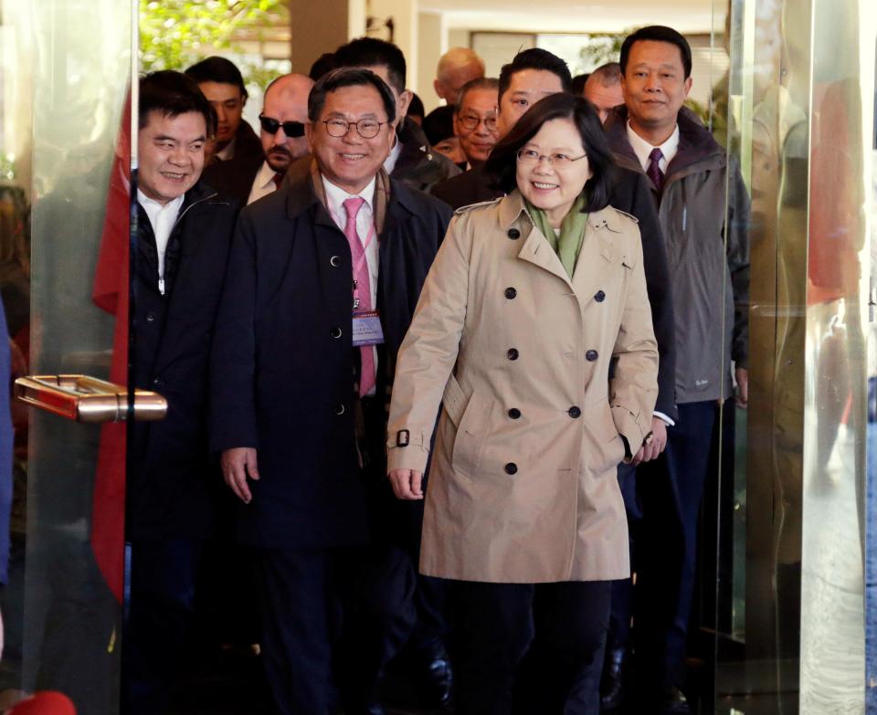  Taiwanese President Tsai Ing-Wen during a stopover in Houston, Texas yesterday