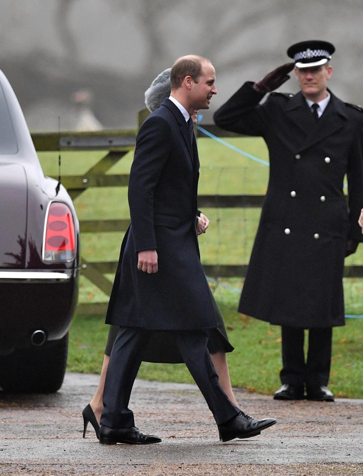  Prince William and his his wife Kate were also in Sandringham for the church service