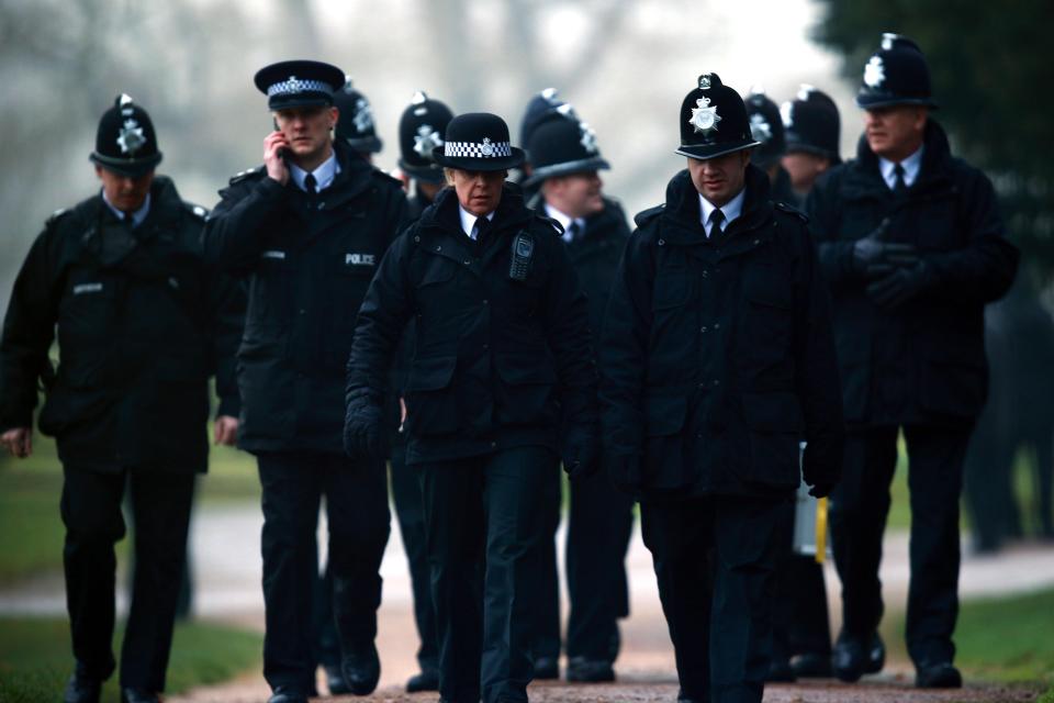  There was a heavy police presence for the Queen's arrival