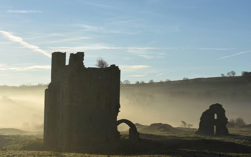  Early morning mist on the grounds of Ravensworth Castle in Yorkshire today