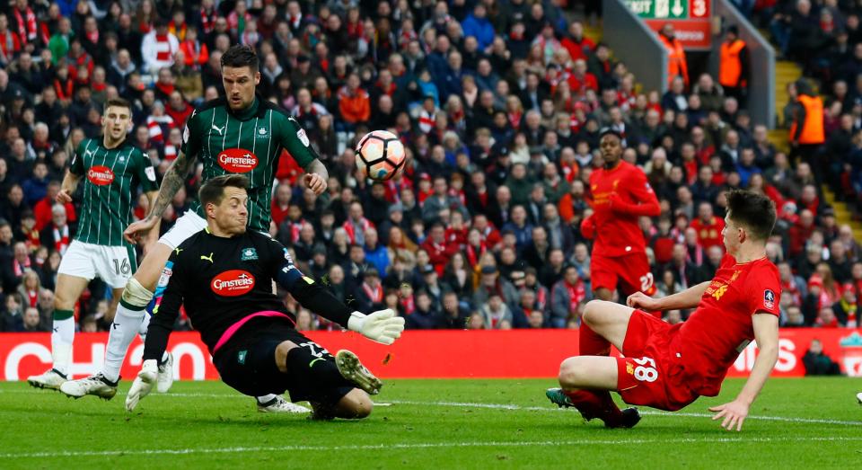  Teenage forward Ben Woodburn tested Luke McCormick with an early chance