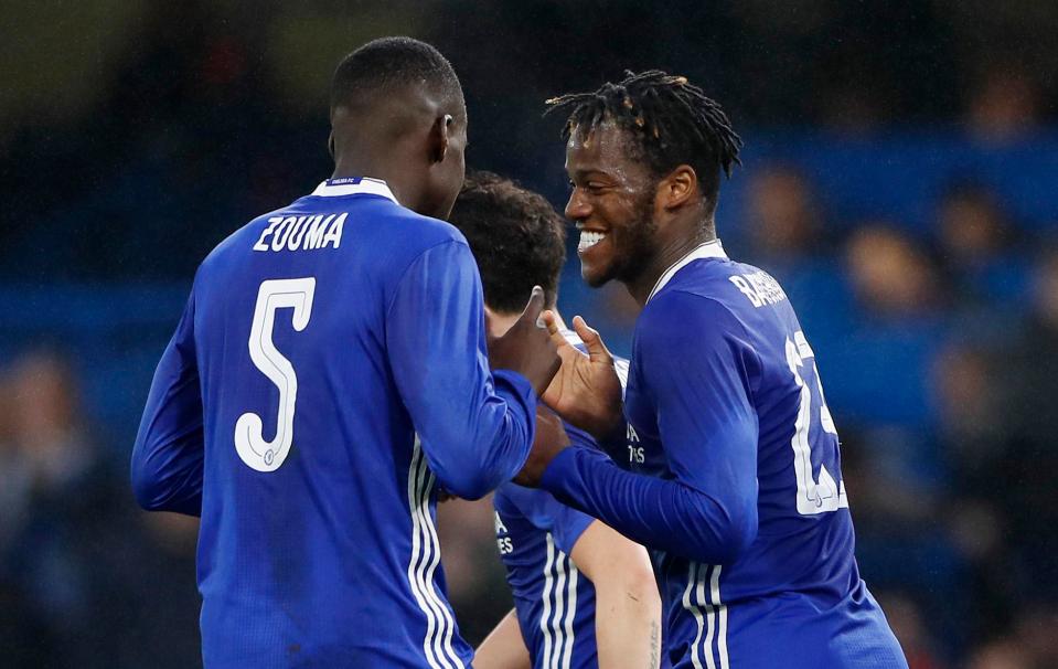  Batshuayi (right) scored Chelsea's second goal