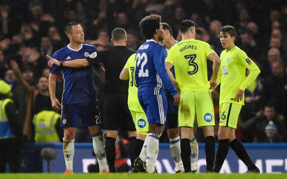  John Terry was sent off on his Chelsea return against Peterborough