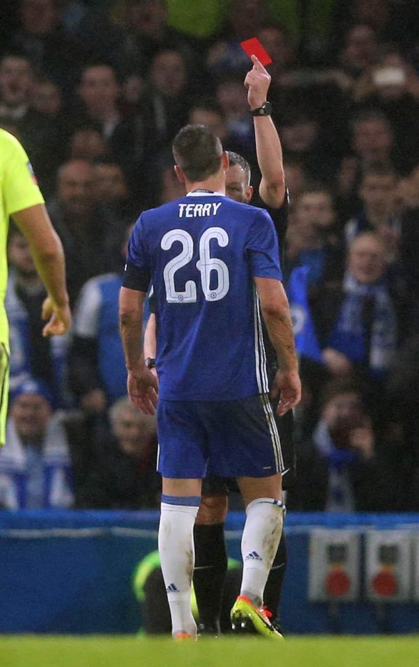  Kevin Friend sends John Terry off in the FA Cup clash with Peterborough