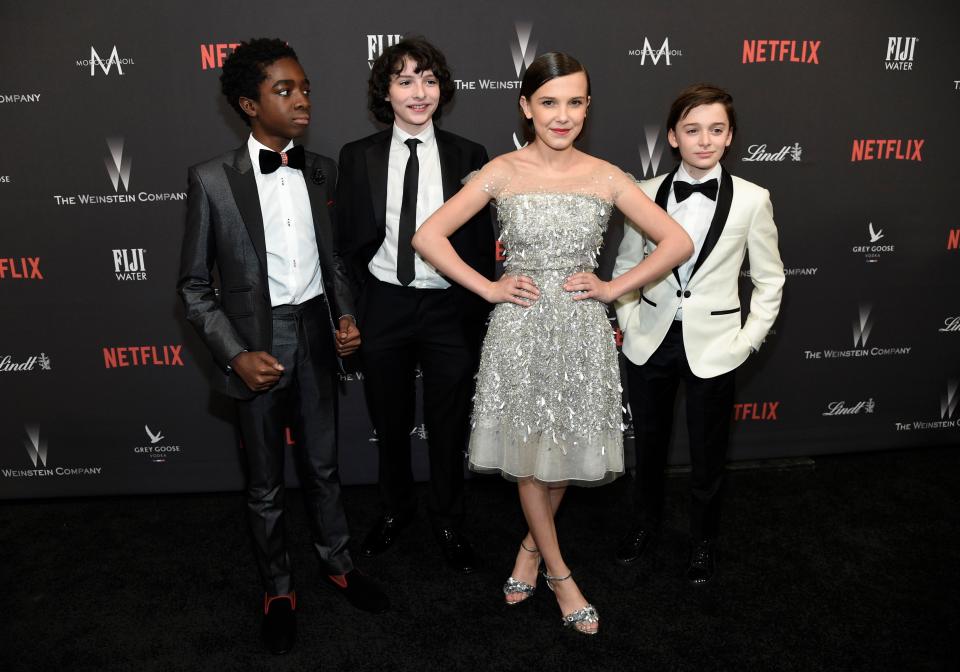  Caleb McLaughlin, Finn Wolfhard, Millie Bobby Brown, Noah Schnapp glammed up for the bash