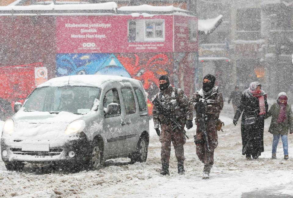  Special forces have been deployed in Turkey during the freak cold weather