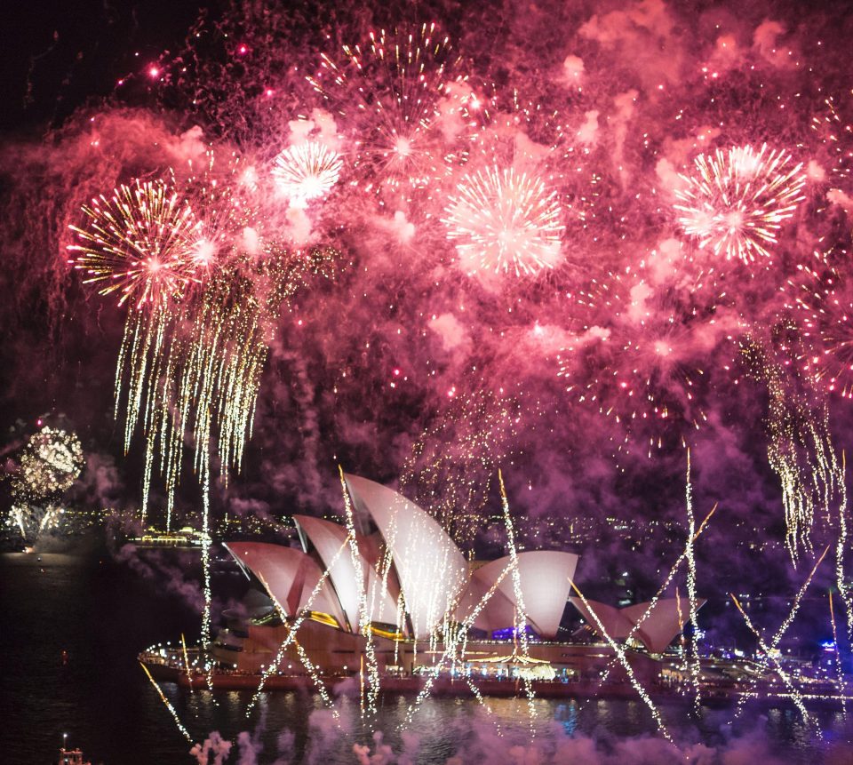  Fireworks over Sydney Harbour and Opera House on Australia Day 2016