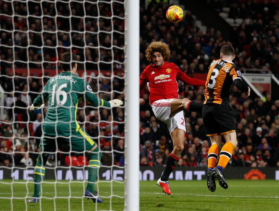  Fellaini scored a vital second goal in the win over Hull on Tuesday