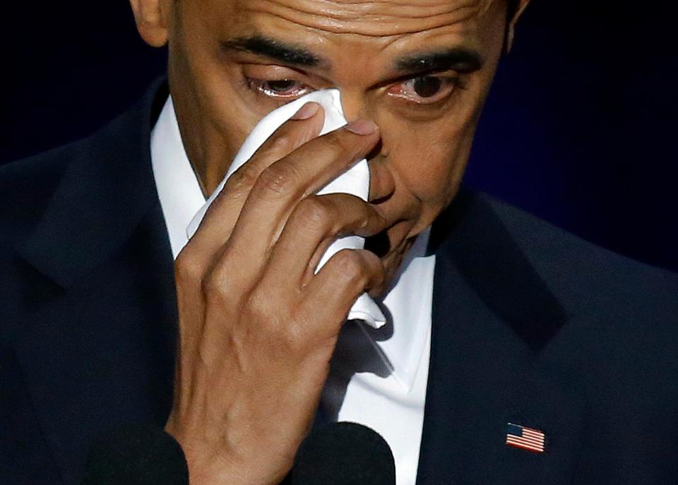  An emotional Obama told his family he was proud of them