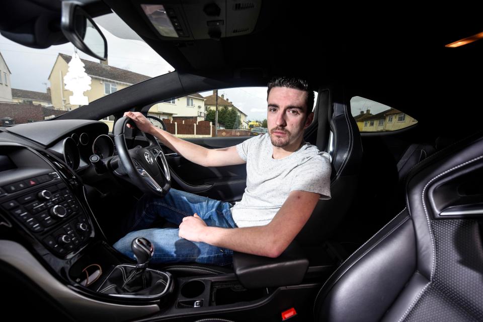 Luke, pictured inside his car, does worry that his trick may backfire and says people could be vindictive and deliberately scratch your car 