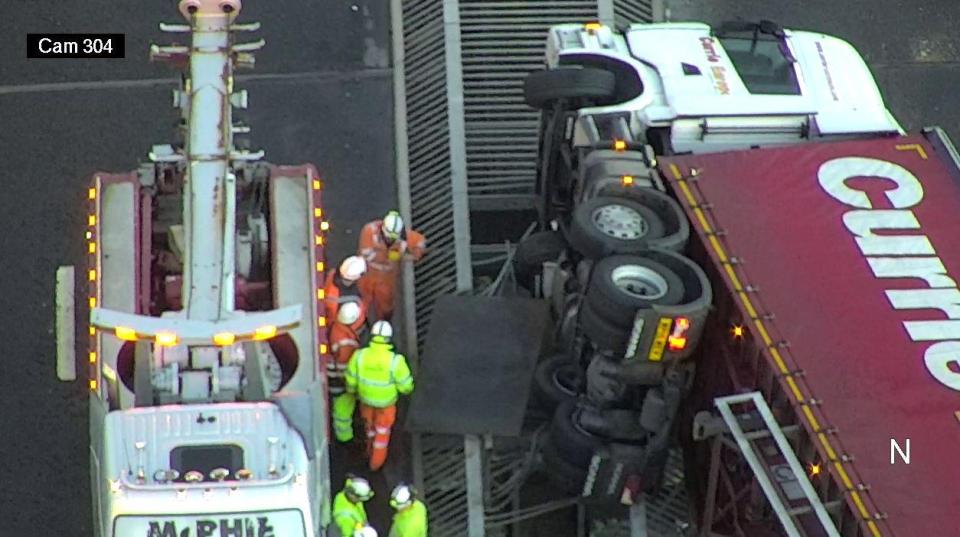  The incident took place at around 2am with the vehicle blown from the northbound carriageway onto the southbound side