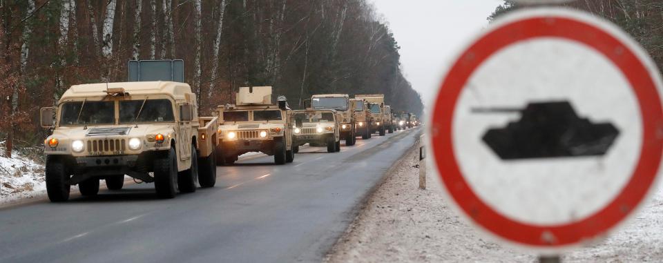  40 vehicles across two separate convoys are on their way to Poland