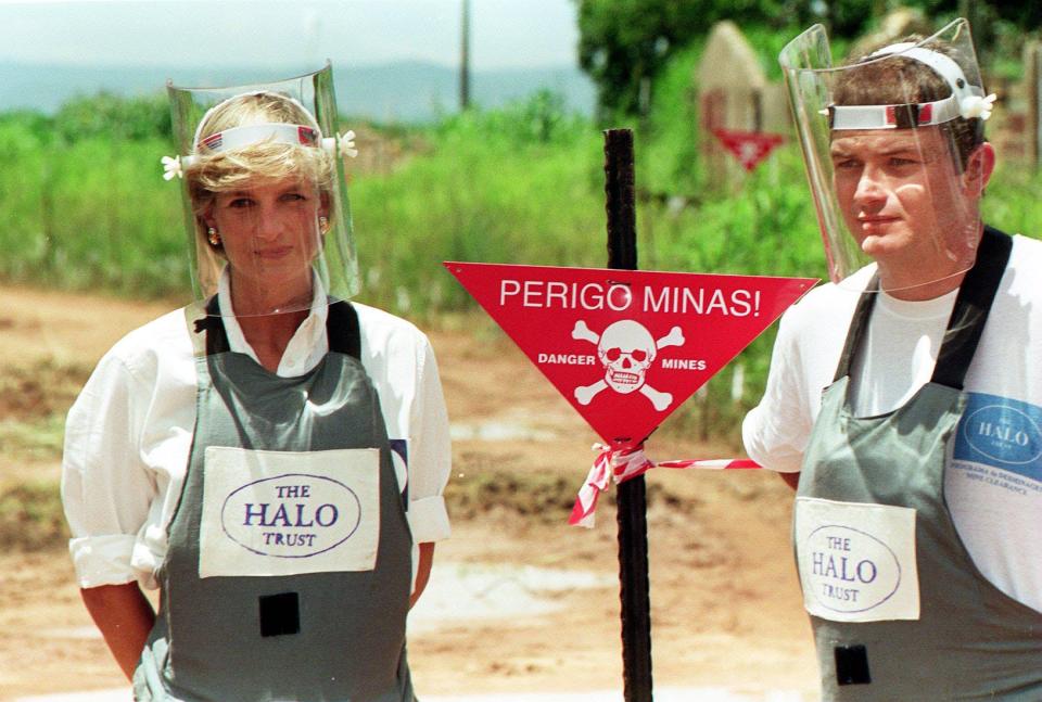  Princess Diana was accompanied on her visit to an Angolan minefield by Brit Paul Heslop, right