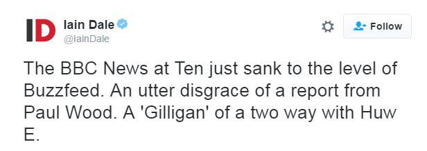  Journalist Iain Dale called the BBC's coverage an 'utter disgrace'