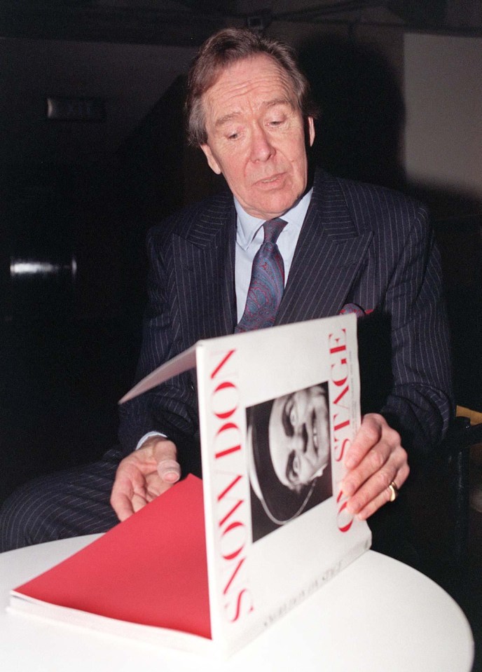 Lord Snowdon with a copy of his book Snowdon On Stage