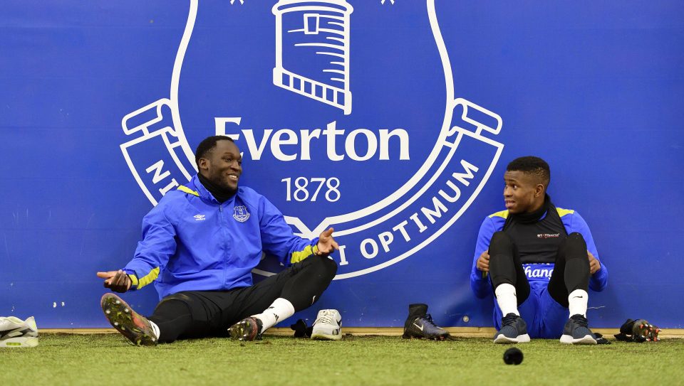  The pair looked at ease in each other's company in Everton training