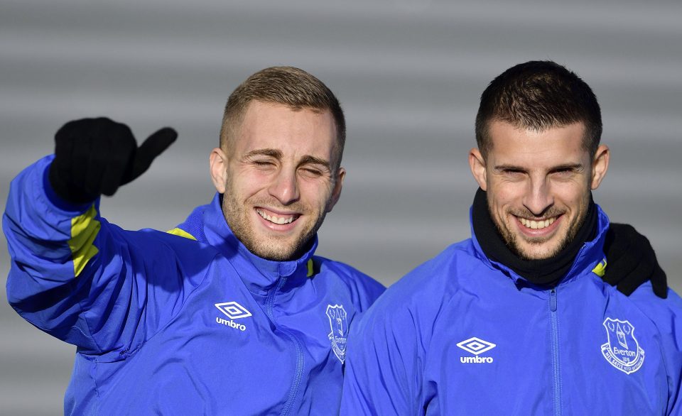  Gerard Deulofeu and Kevin Mirallas loving life in training