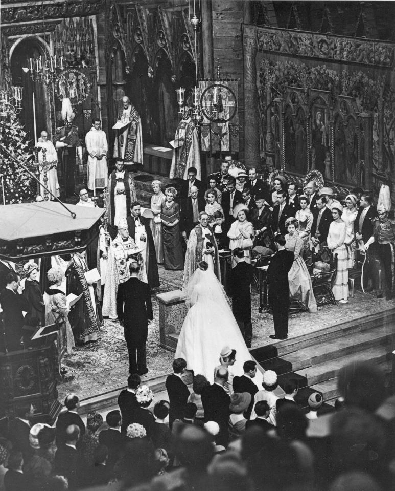  Lord Snowdon and Princess Margaret at the alter at their wedding in Westminster Abbey, 1960