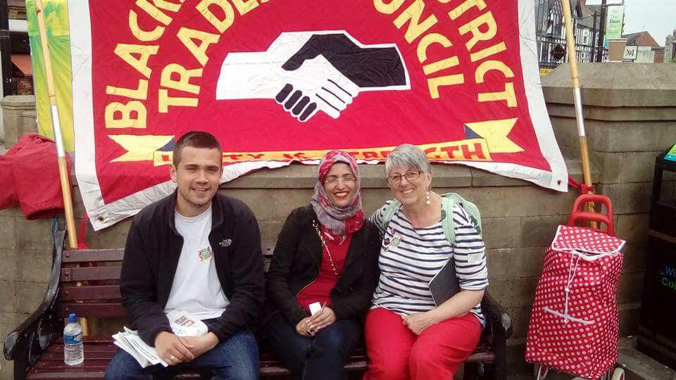  Nahella, centre, with MEP Julie Ward (left) during a community event celebrating multiculturalism