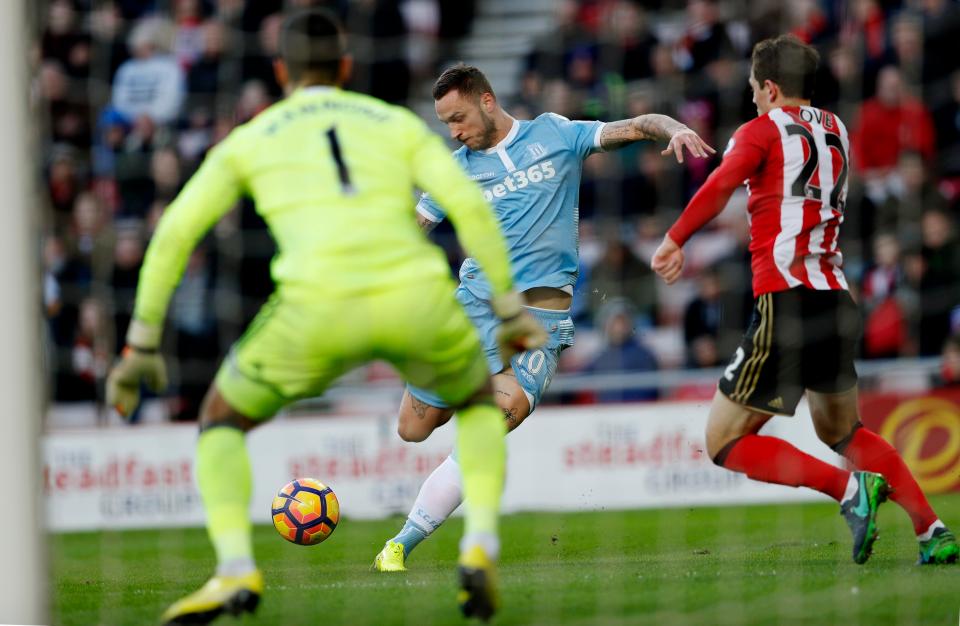  Arnautovic lashed the ball home for the opening goal of the game