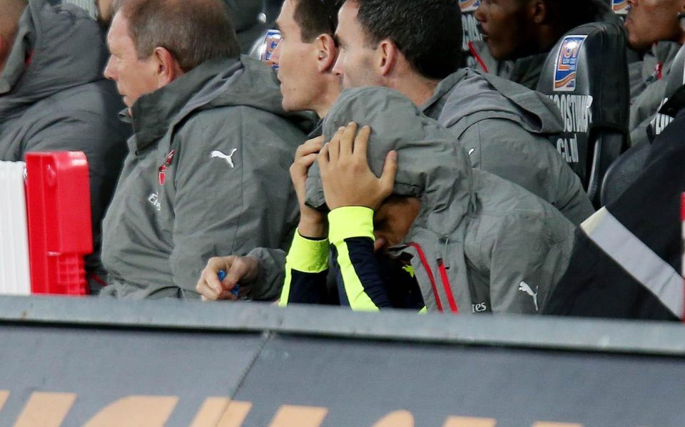  Sanchez hardly watched on as he was furious with the substitution