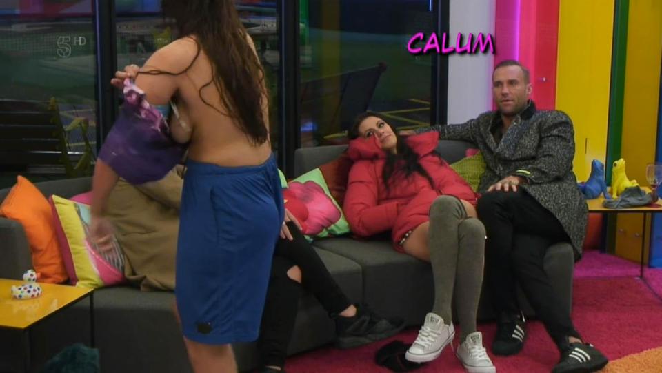  Calum and Jamie tried to help her cover up - but she bared all instead