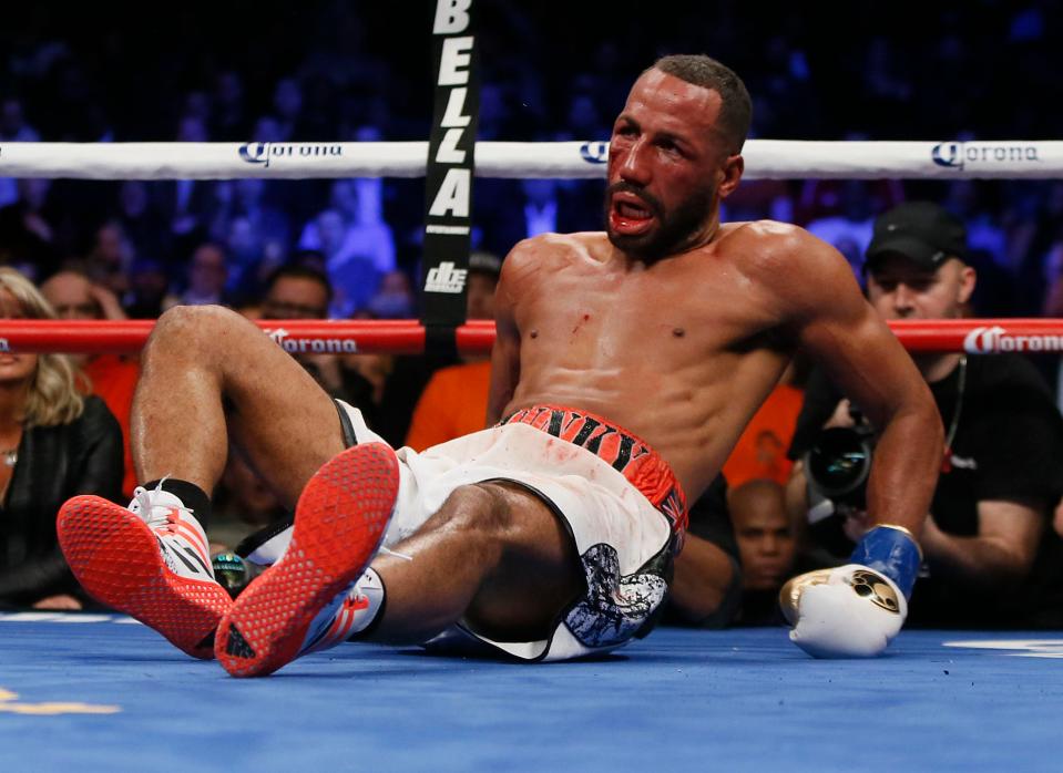  James DeGale was overpowered in the closing stages of the fight as he pushed for victory