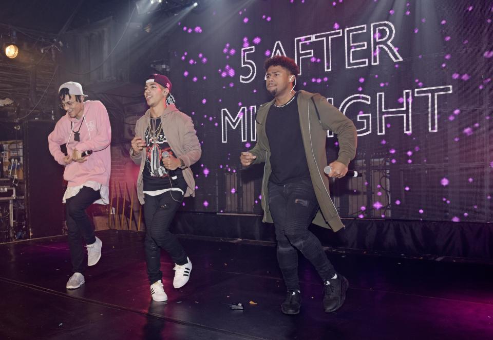  5 After Midnight were supported by their fellow X Factor finalists as they performed at G-A-Y in London on Saturday night