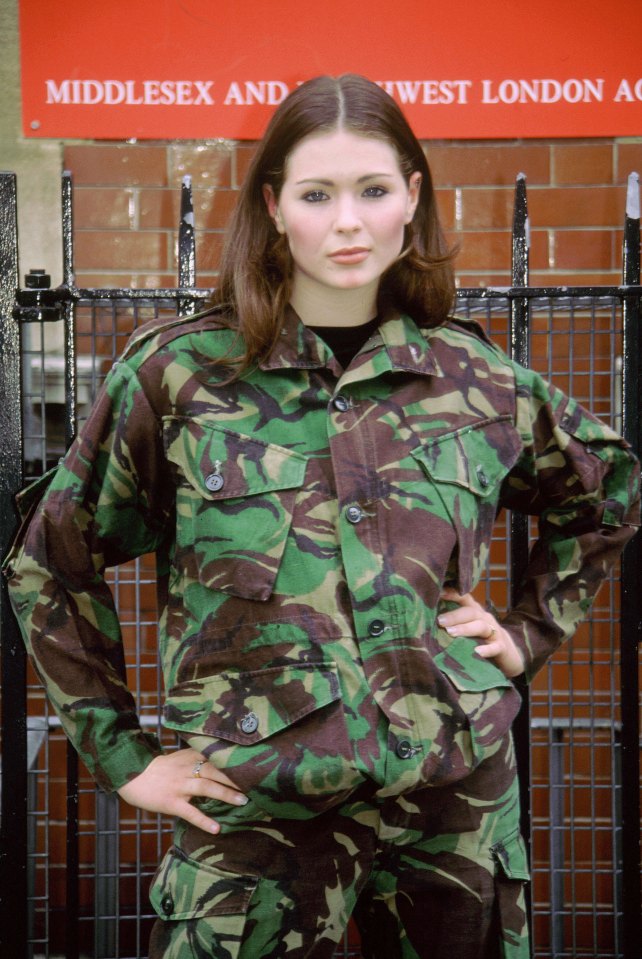  The 35-year-old blonde bombshell is barely recognisable in these military shots