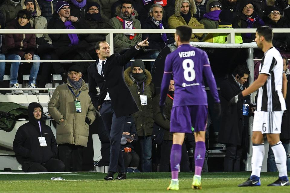  Max Allegri fell out with senior players following 2-1 defeat against Fiorentina