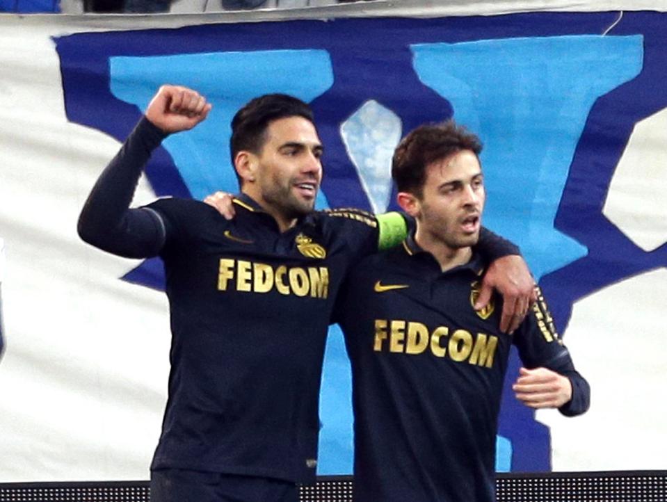  Falcao (left) and Bernardo Silva combined for three goals