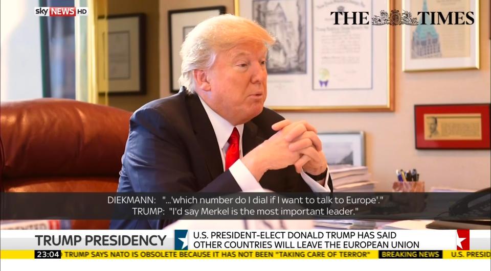  During the interview Trump said he loved the UK