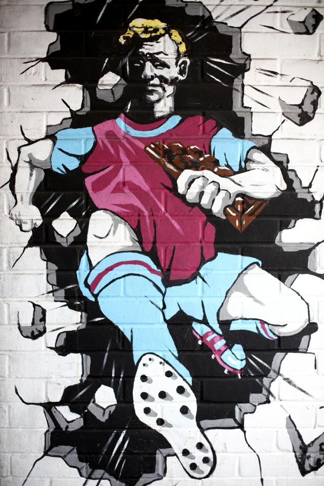  Bobby Moore is a West Ham legend - so it seems only natural to have a mural of the former England captain at the old Boleyn Ground