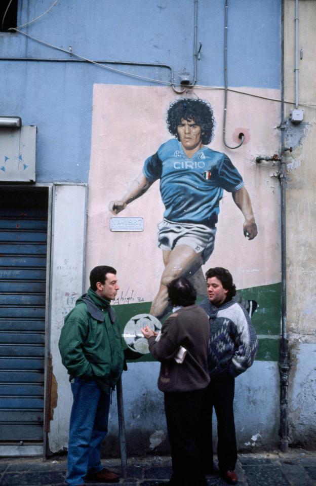  Diego Maradone is adorned for his contribution to the Italian game - this is in Naples