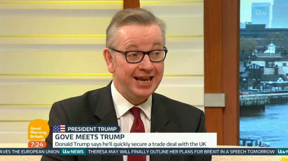  Michael Gove said Donald Trump has a special place in his heart for the UK