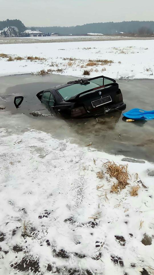  An unfortunate BMW owner decided to take his new ride for a spin on a frozen lake