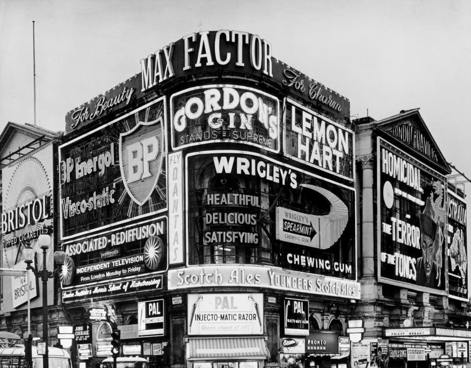  The Max Factor brand tops the building in 1961