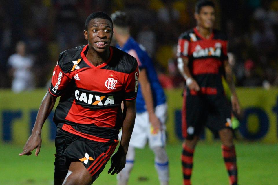  Vinicius Junior celebrates for Flamengo in the Sao Paulo Junior Cup 2017