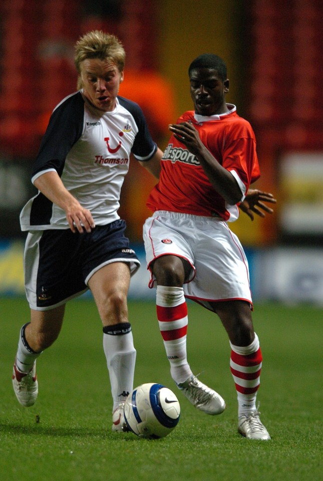  Jamie O'Hara playing for Tottenham Hotspurs against Charlton Athletic