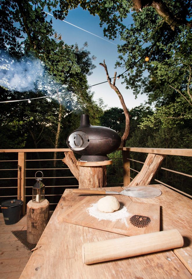  The outdoor pizza oven allows guests the opportunity to whip up something filling in the open air