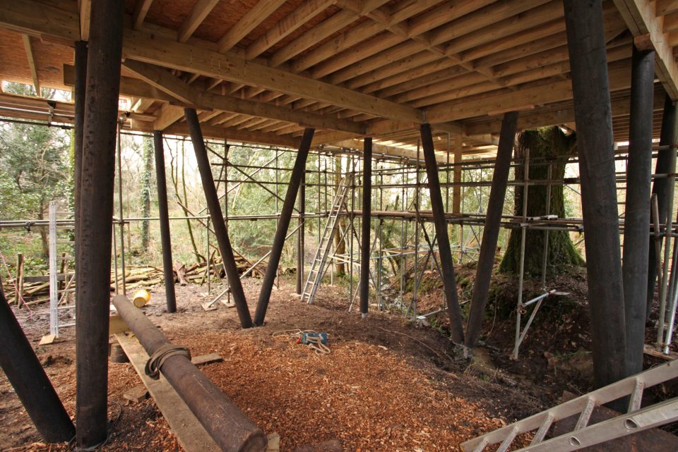  Pillars lift the treehouse 30 foot in the air giving guests a unique experience