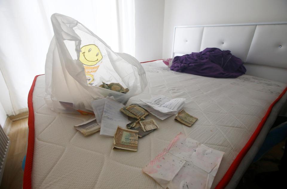  Bags of cash from several countries was found in one of the bedrooms