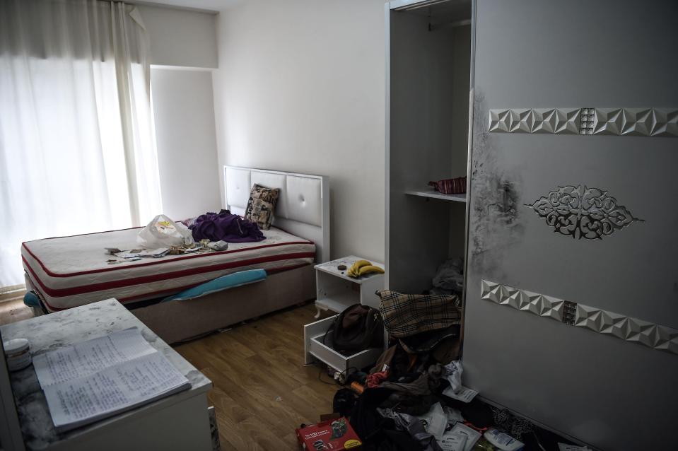  Trashed bedroom in the lair of terror suspect Mashipirov