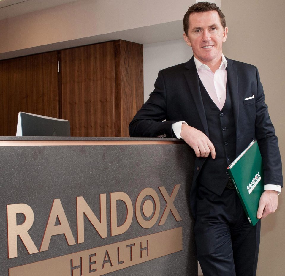  Sir Tony checked into Randox Laboratories for a health test