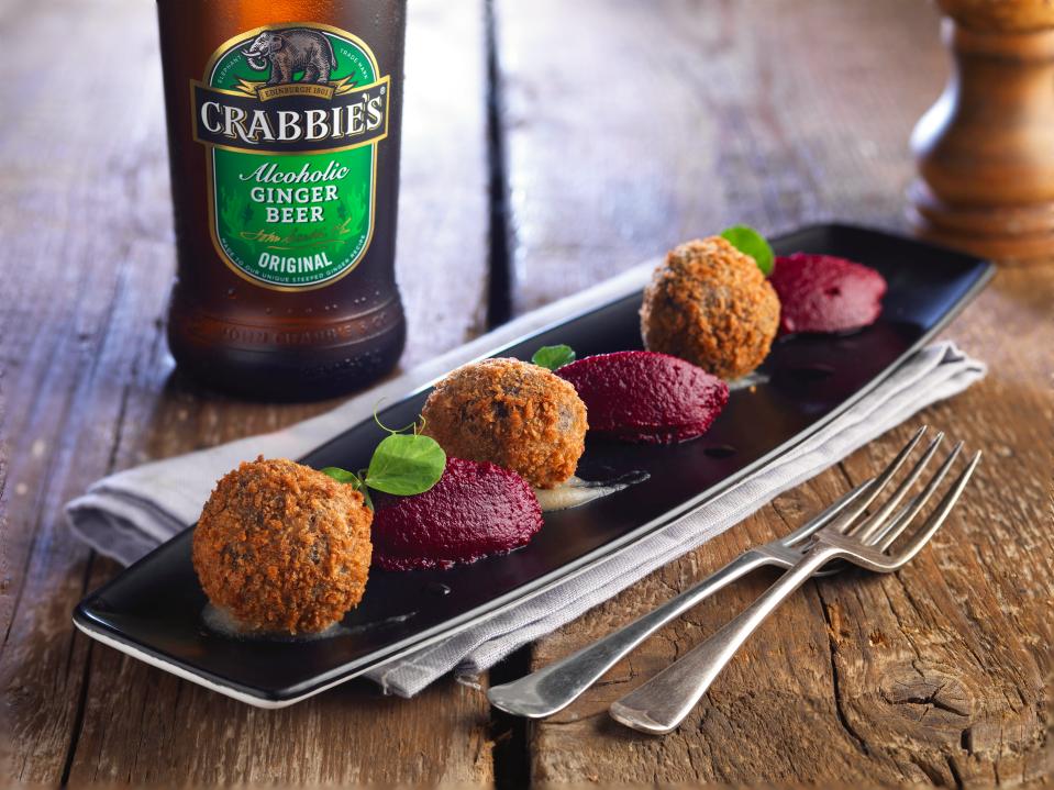  Celebrate Burns Night by making this haggis bon bon with ­ginger beer & beetroot