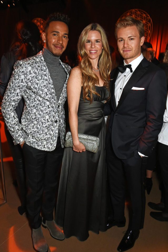  Lewis joined Vivian Sibold and ex-Formula One rival Nico Rosberg