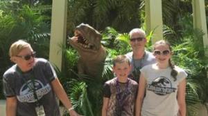  Vicki Loftus, of Wigan, submitted this snap of a family shot at the Raptor Experience at Universal Studios, Florida, when a T-Rex terrified the group by lurching forward and growling